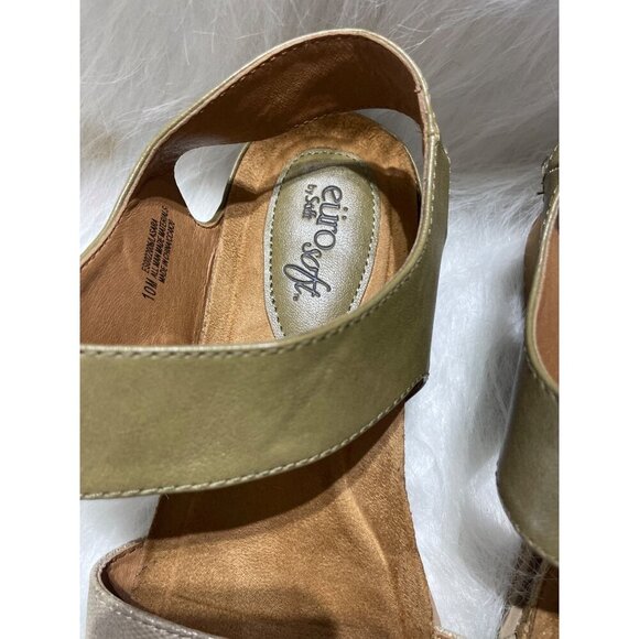 Eurosoft By Söfft Womens Metallic Gold Buckle Strap Sandals Size 10M - Picture 2 of 7